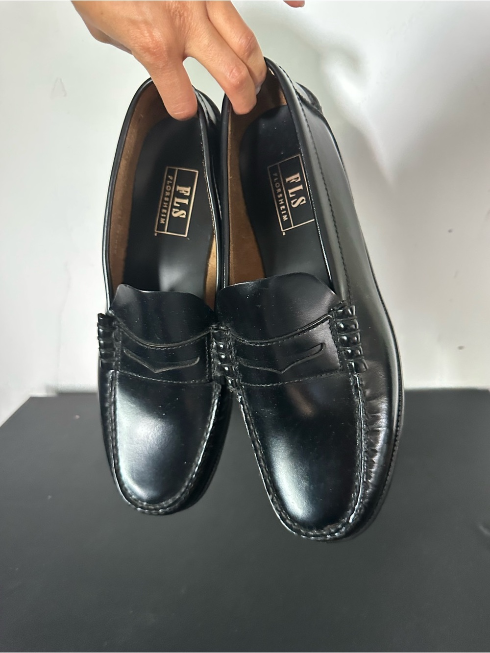 Florsheim Black Leather Penny Loafers